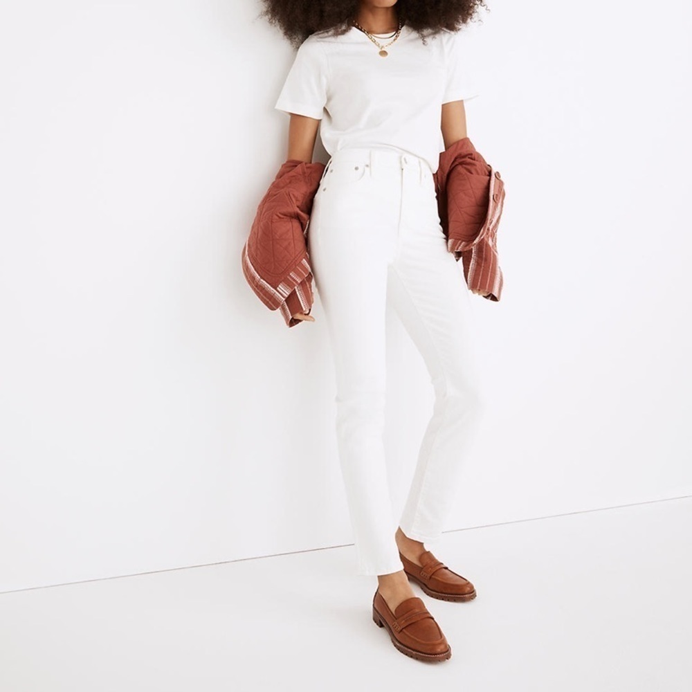 New Madewell The High-Rise Perfect Vintage Jean in Tile White
